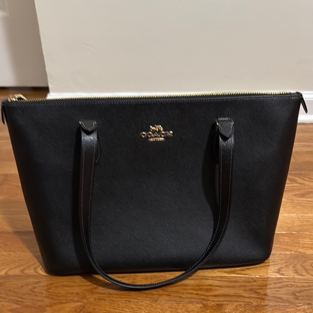 Coach Black Leather Structured Tote